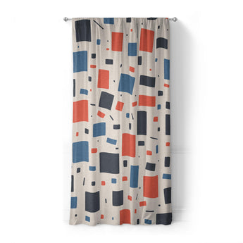 Geometric Confetti Blue & Red in Standard (50" x 84") Size