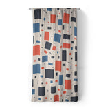 Geometric Confetti Blue & Red in Standard (50" x 84") Size