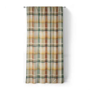 Madras Plaid Taupe Green in Standard (50" x 84") Size