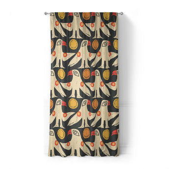 Tribal Birds Black in Standard (50" x 84") Size