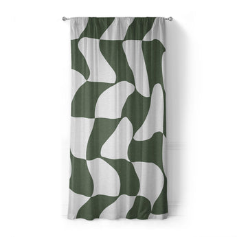 Twyla Checkered Army Green in Standard (50" x 84") Size