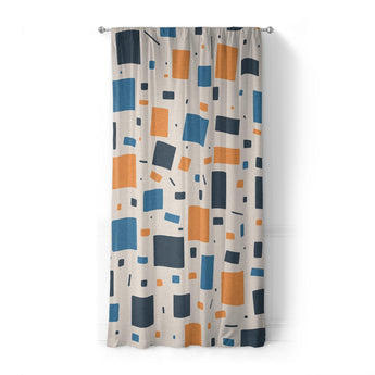 Geometric Confetti Blue & Orange in Standard (50" x 84") Size