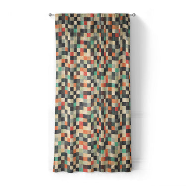 Pixel Mosaic Multicolor Earthtone in Standard (50" x 84") Size