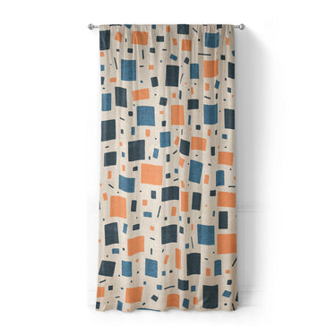 Geometric Confetti Blue & Orange in Standard (50" x 84") Size