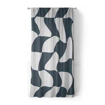 Twyla Checkered Navy in Standard (50" x 84") Size