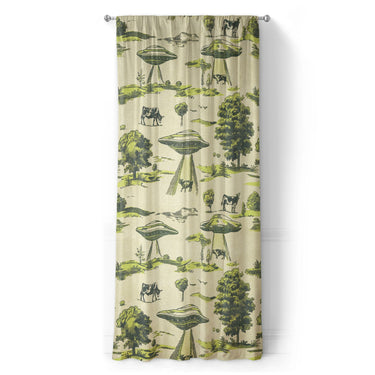 UFO Cow Abduction Toile in Long (50" x 96") Size