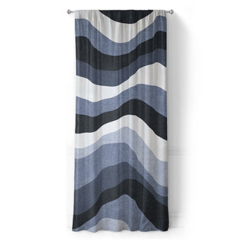 Sinuous Navy Monochrome in Long (50" x 96") Size
