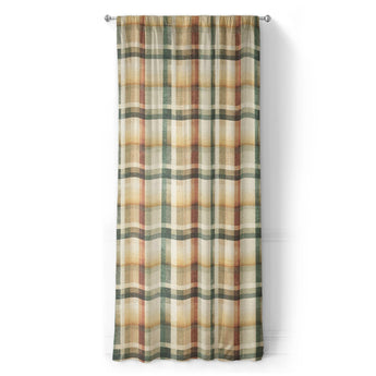 Madras Plaid Taupe Green in Long (50" x 96") Size