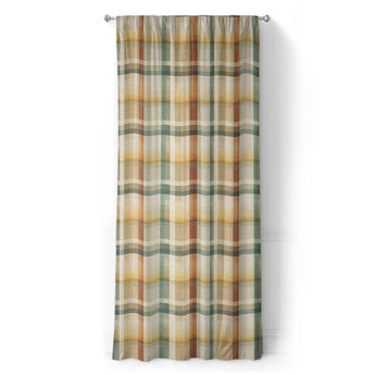 Madras Plaid Taupe Green in Long (50" x 96") Size