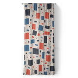 Geometric Confetti Blue & Red in Long (50" x 96") Size