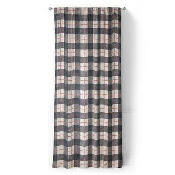 Wallace Plaid Navy & Red in Long (50" x 96") Size