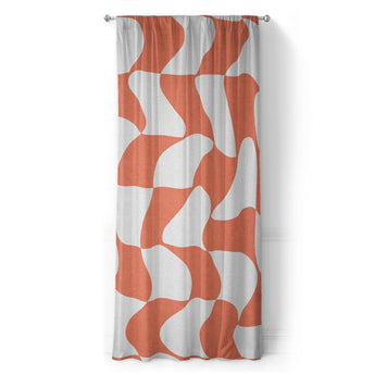 Twyla Checkered Coral in Long (50" x 96") Size