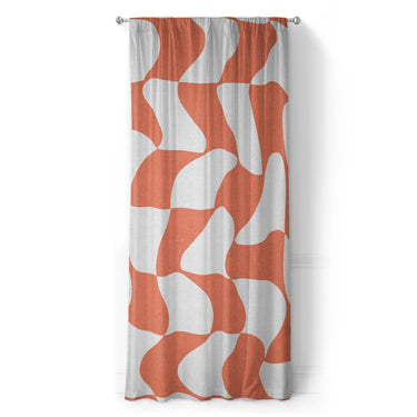 Twyla Checkered Coral in Long (50" x 96") Size
