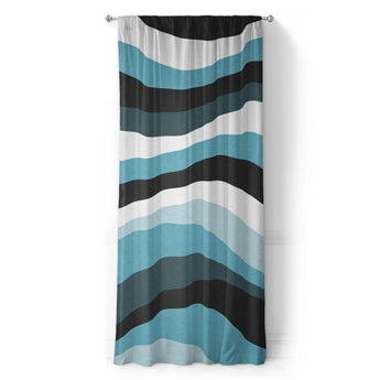 Sinuous Teal Monochrome in Long (50" x 96") Size