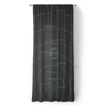 Solar System Charcoal & Teal in Long (50" x 96") Size