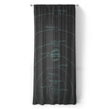 Solar System Charcoal & Teal in Long (50" x 96") Size