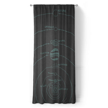 Solar System Charcoal & Teal in Long (50" x 96") Size