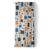 Geometric Confetti Blue & Orange in Long (50" x 96") Size