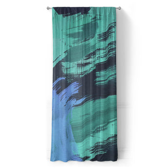 Tethys Navy & Seafoam in Long (50" x 96") Size