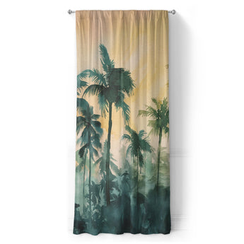 Sunset Palms Green & Orange in Long (50" x 96") Size