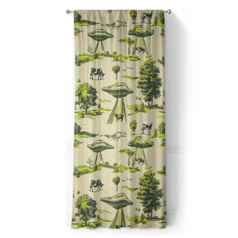 UFO Cow Abduction Toile in Long (50" x 96") Size