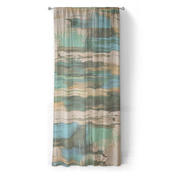 Jörgan Teal & Taupe in Long (50" x 96") Size