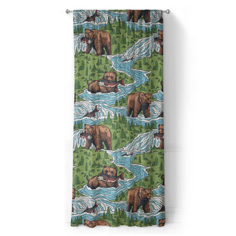 Bears Catching Salmon in Long (50" x 96") Size