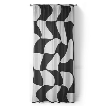 Twyla Checkered Black & White in Long (50" x 96") Size