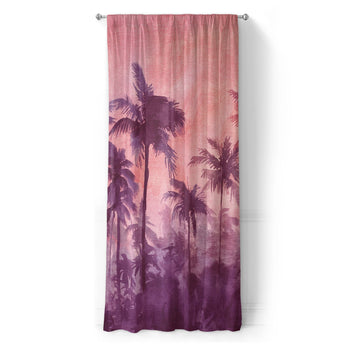 Sunset Palms Pink & Purple in Long (50" x 96") Size