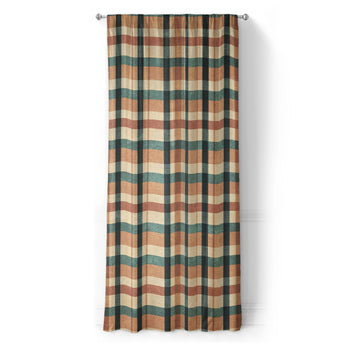 Brenton Plaid Taupe Teal in Long (50" x 96") Size