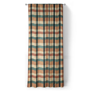 Brenton Plaid Taupe Teal in Long (50" x 96") Size