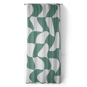 Twyla Checkered Aquamarine in Long (50" x 96") Size