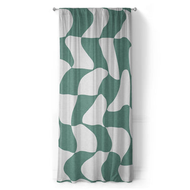 Twyla Checkered Aquamarine in Long (50" x 96") Size