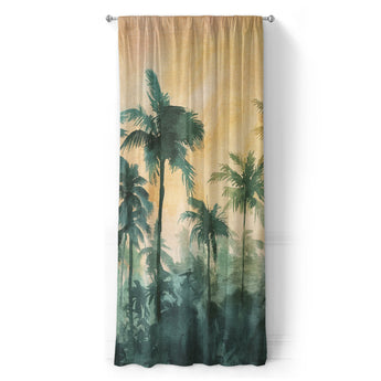 Sunset Palms Green & Orange in Long (50" x 96") Size