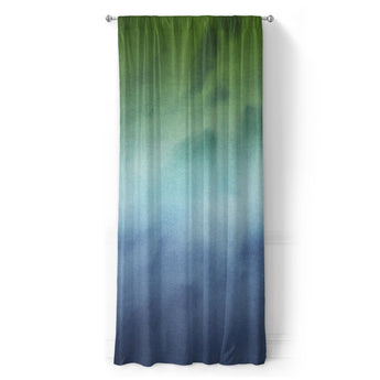 Micah Watercolor Blue & Green in Long (50" x 96") Size