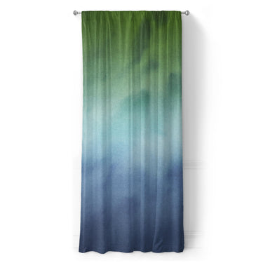 Micah Watercolor Blue & Green in Long (50" x 96") Size