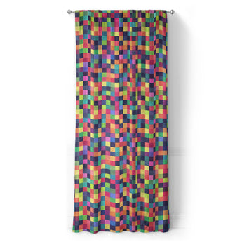 Pixel Mosaic Multicolor Vibrant in Long (50" x 96") Size