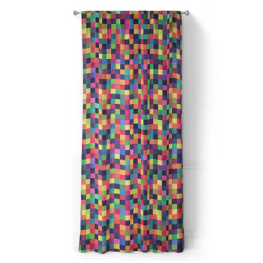 Pixel Mosaic Multicolor Vibrant in Long (50" x 96") Size