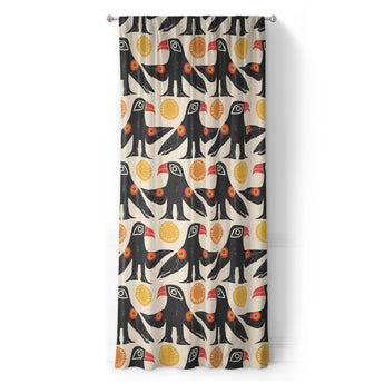 Tribal Birds Ivory in Long (50" x 96") Size