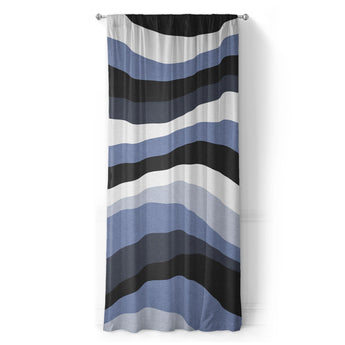 Sinuous Navy Monochrome in Long (50" x 96") Size