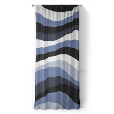 Sinuous Navy Monochrome in Long (50" x 96") Size