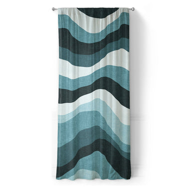 Sinuous Teal Monochrome in Long (50" x 96") Size