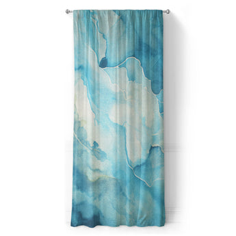 Zephyr Watercolor Azure Blue in Long (50" x 96") Size