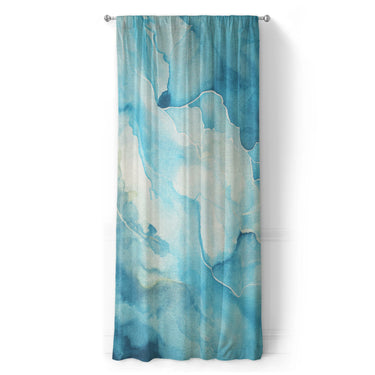 Zephyr Watercolor Azure Blue in Long (50" x 96") Size