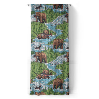 Bears Catching Salmon in Long (50" x 96") Size