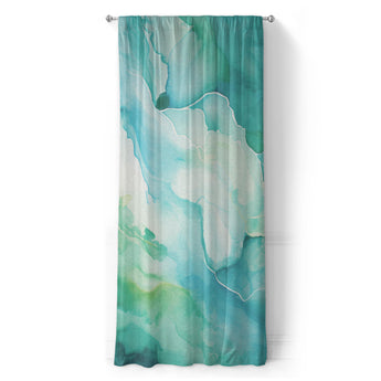 Zephyr Watercolor Emerald in Long (50" x 96") Size