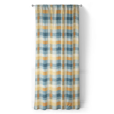 Monroe Plaid Blue & Yellow in Long (50" x 96") Size