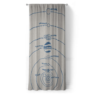 Solar System Blue & Ivory in Long (50" x 96") Size