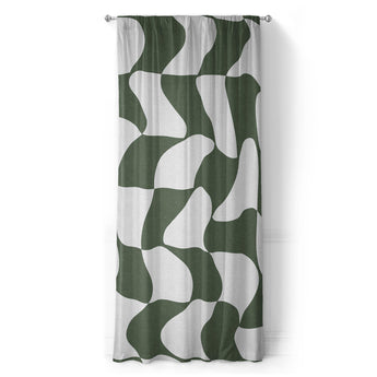 Twyla Checkered Army Green in Long (50" x 96") Size