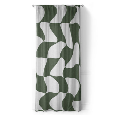 Twyla Checkered Army Green in Long (50" x 96") Size